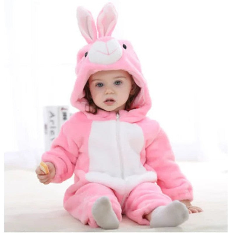 Baby Hooded Animal Onesie - Full-Body Romper with 3D Details