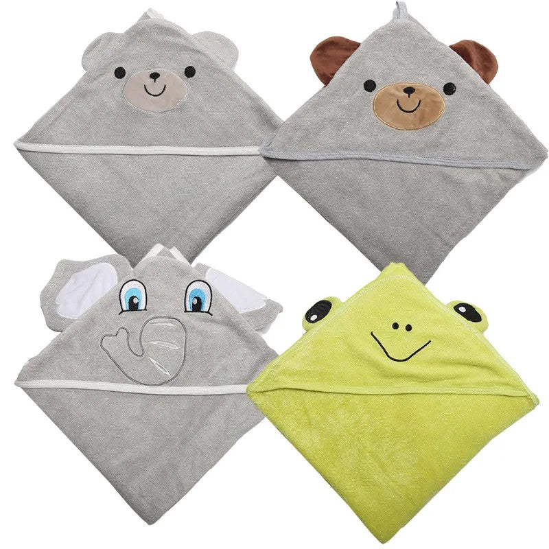 Baby Hooded Bath Towel - Animal Embroidery