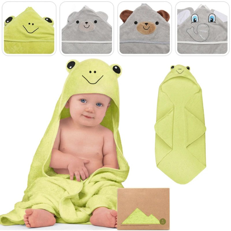 Baby Hooded Bath Towel - Animal Embroidery