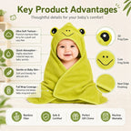 Baby Hooded Bath Towel - Animal Embroidery