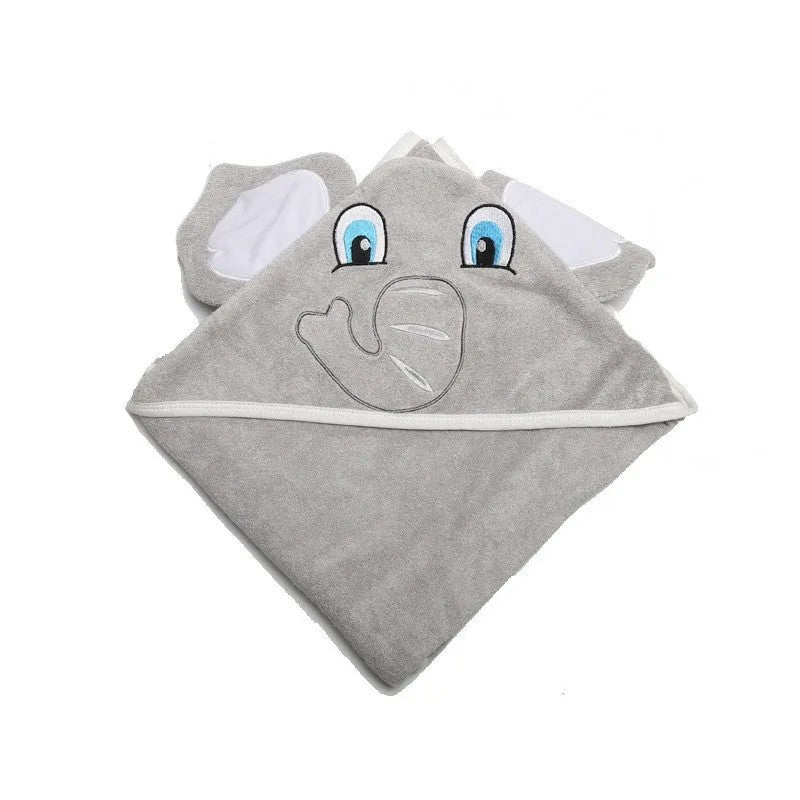 Baby Hooded Bath Towel - Animal Embroidery