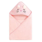 Baby Hooded Bath Towel - Square Wrap with Animal Hood