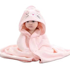 Baby Hooded Bath Towel - Square Wrap with Animal Hood