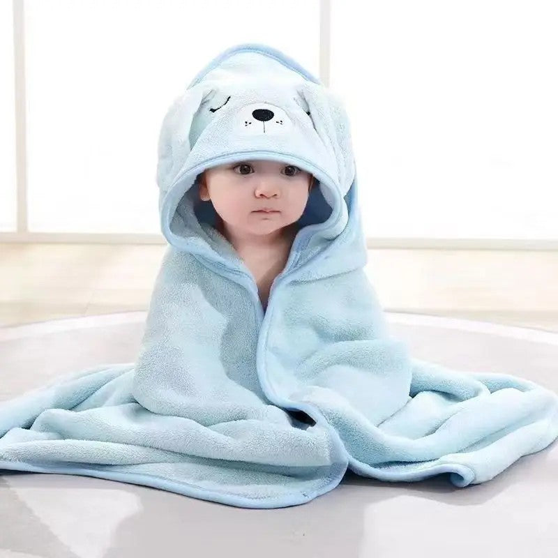 Baby Hooded Bath Towel - Square Wrap with Animal Hood