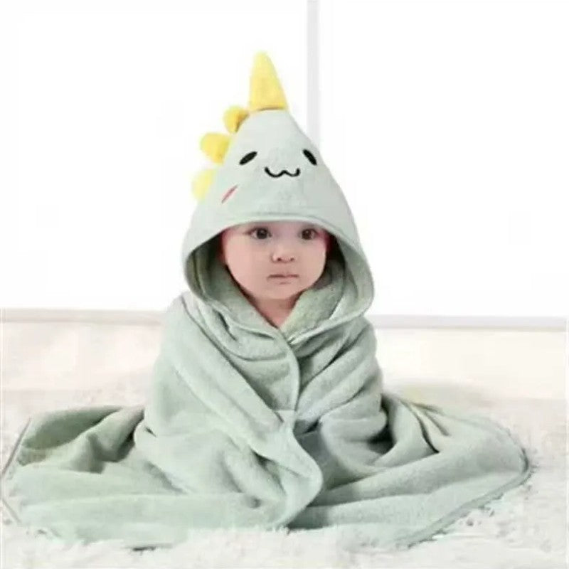 Baby Hooded Bath Towel - Square Wrap with Animal Hood