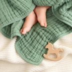 Baby Hooded Bath Towel with Animal Ears - Green
