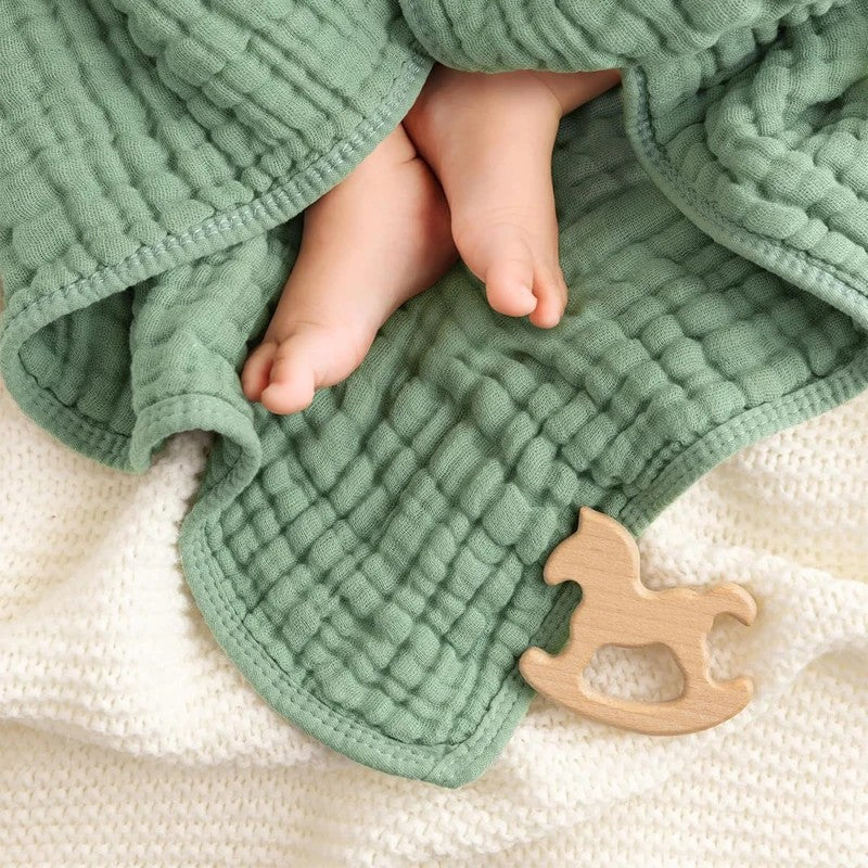 Baby Hooded Bath Towel with Animal Ears - Green