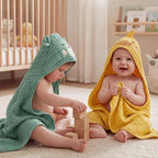 Baby Hooded Bath Towel with Animal Ears - Green