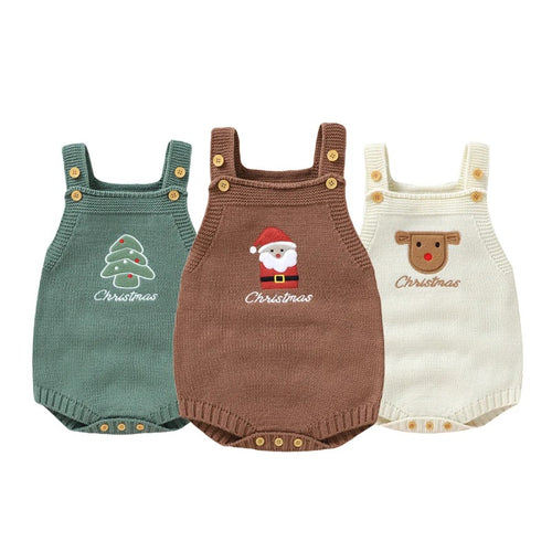 Baby Knit Romper - Christmas Appliqué