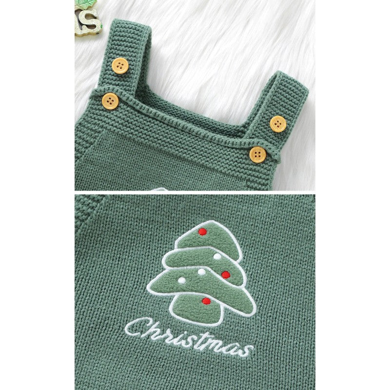 Baby Knit Romper - Christmas Appliqué