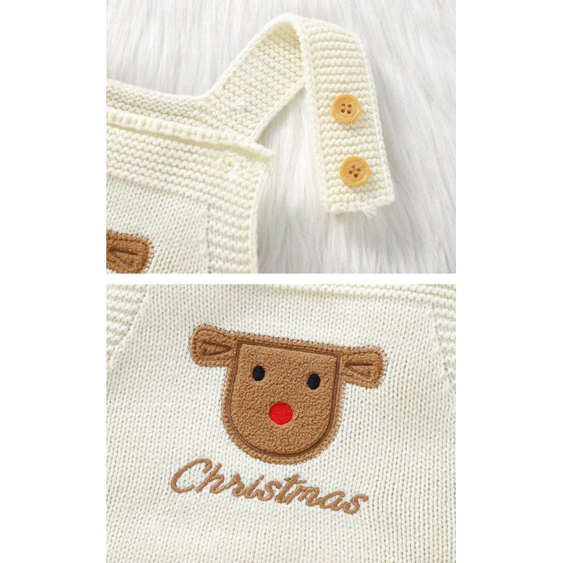 Baby Knit Romper - Christmas Appliqué