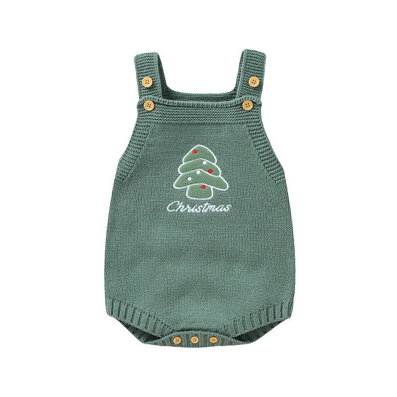 Baby Knit Romper - Christmas Appliqué