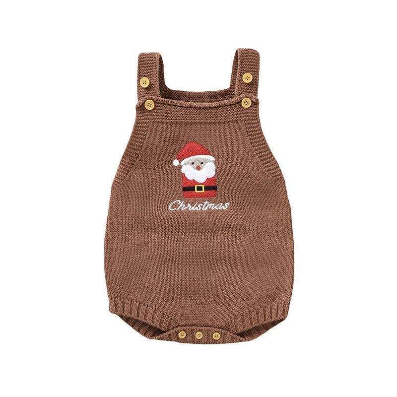 Baby Knit Romper - Christmas Appliqué