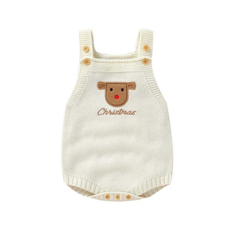 Baby Knit Romper - Christmas Appliqué