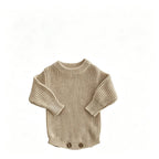 Baby Knitted Romper - Embroidered Letter with Daisy Motifs