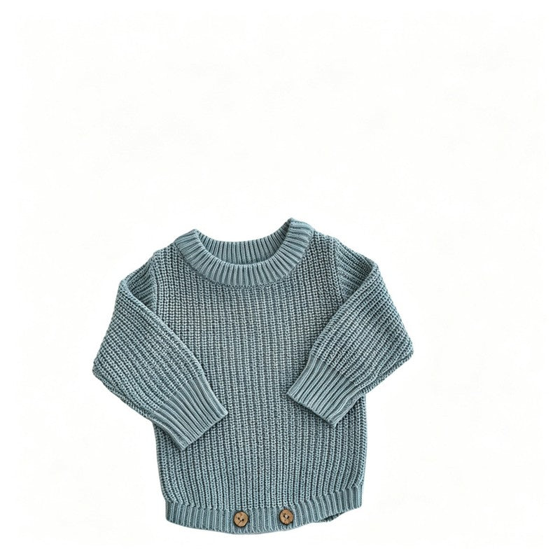 Baby Knitted Romper - Embroidered Letter with Daisy Motifs