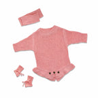 Baby Knitted Romper - Embroidered Letter with Daisy Motifs