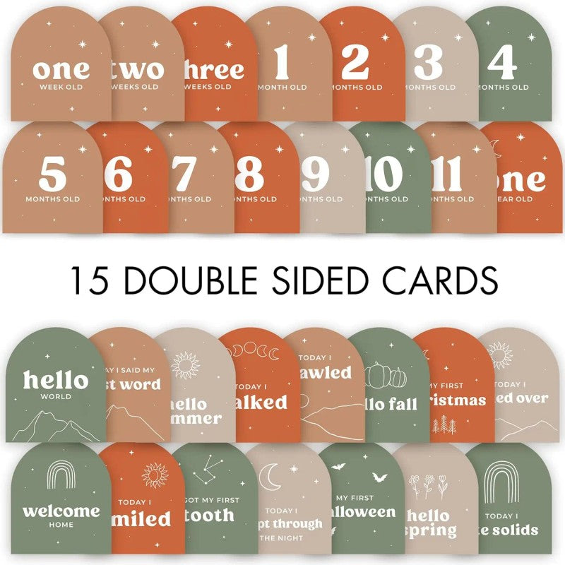 Baby Milestone Cards Gift Set - Double-Sided Photo Prop