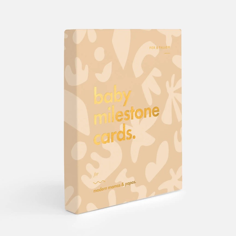 Baby Milestone Cards Set in Gift Box - Gold Foil Accents