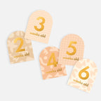 Baby Milestone Cards Set in Gift Box - Gold Foil Accents