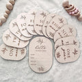 Baby Milestone Marker Set - Wooden Engraved Photo Prop Discs