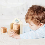Baby Milestone Wooden Block Set with Decorative Stand