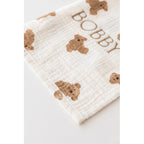 Baby Monitor - Bear Print Muslin Cotton Blanket