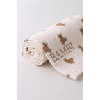 Baby Monitor - Bear Print Muslin Cotton Blanket