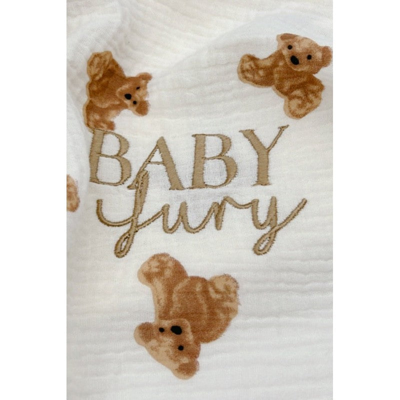 Baby Monitor - Bear Print Muslin Cotton Blanket