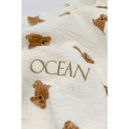 Baby Monitor - Bear Print Muslin Cotton Blanket