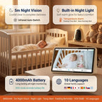 Baby Monitor with Camera and 7 Inch Touchscreen Display