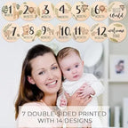 Baby Monthly Milestone Cards - Circular Wooden Discs