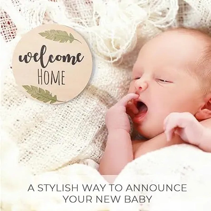 Baby Monthly Milestone Cards - Circular Wooden Discs