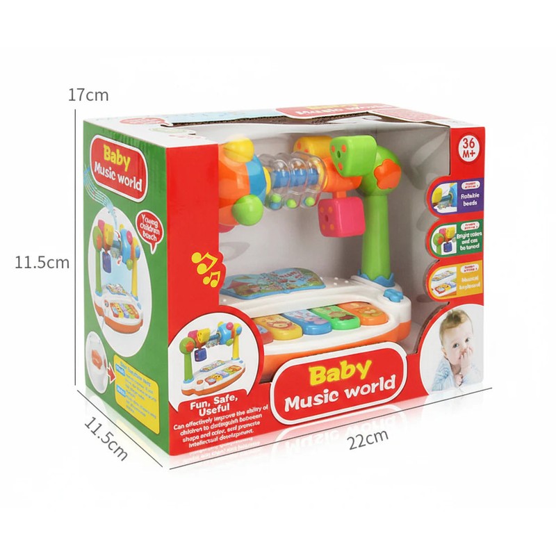 Baby Music Toy - 5-in-1 Multifunctional with Piano Keys and Rattle