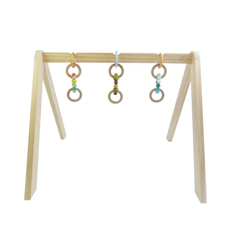 Baby Play Gym Frame - Montessori Activity Gym with Wooden Bead Pendants