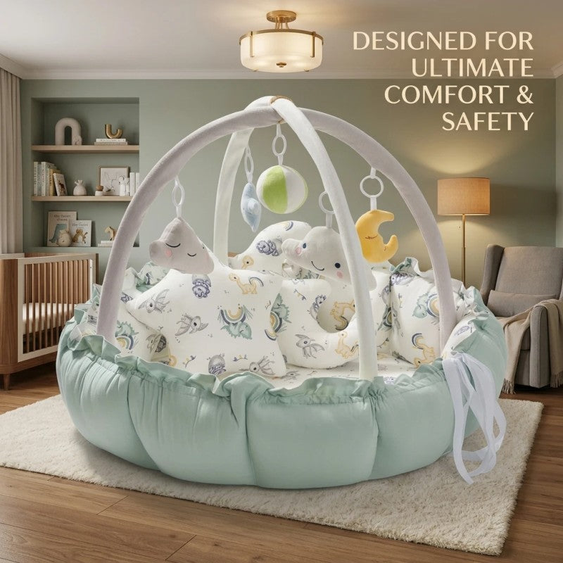 Baby Play Nest - 2-in-1 Activity Mat with Detachable Toy Arch