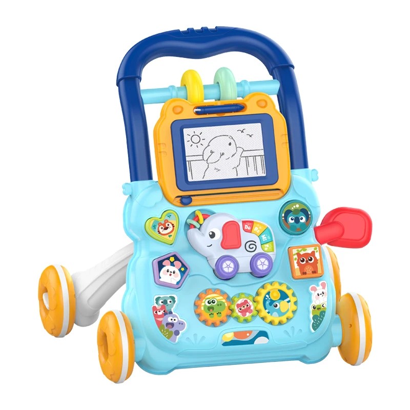 Baby Push Walker Toy with Activity Panel - Light Blue