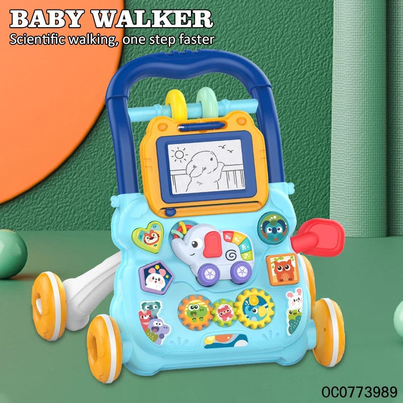 Baby Push Walker Toy with Activity Panel - Light Blue