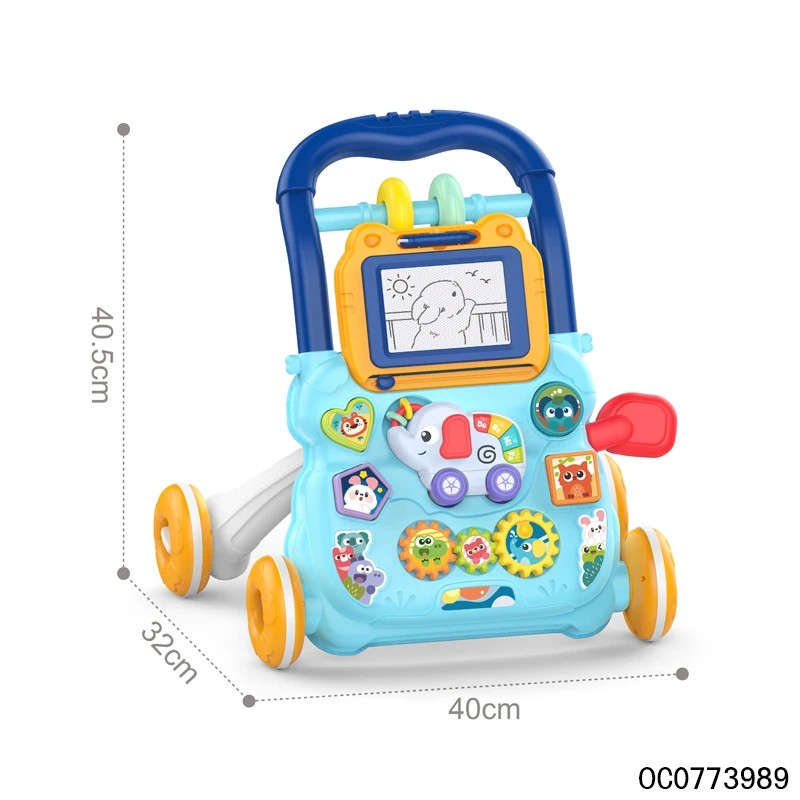 Baby Push Walker Toy with Activity Panel - Light Blue