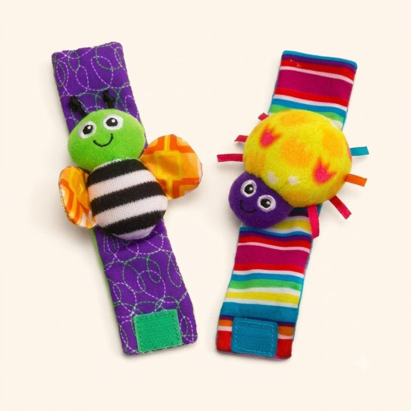 Baby Rattle Toy Set - Animal Character Socks and Wrist Rattles