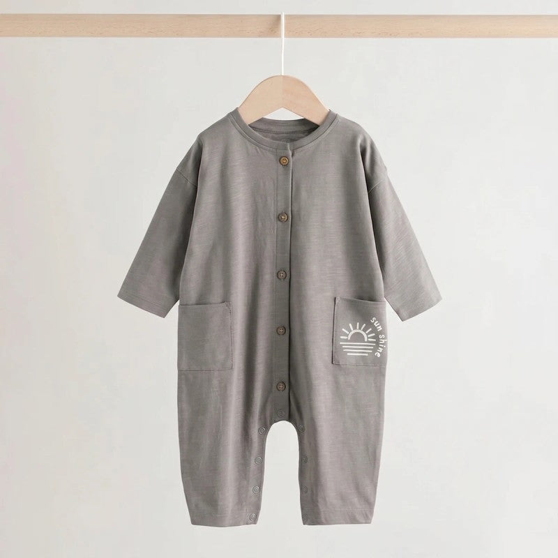 Baby Romper Sleepsuit - Long-Leg Crew Neck