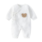 Baby Romper - Wrap Front Closure Bear Appliqué