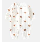 Baby Romper - Wrap Front Closure Bear Appliqué
