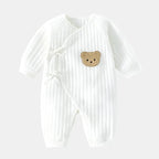 Baby Romper - Wrap Front Closure Bear Appliqué