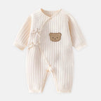 Baby Romper - Wrap Front Closure Bear Appliqué