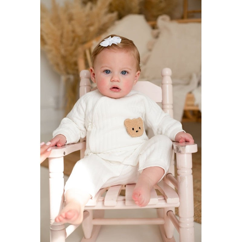 Baby Romper - Wrap-Front Teddy Bear