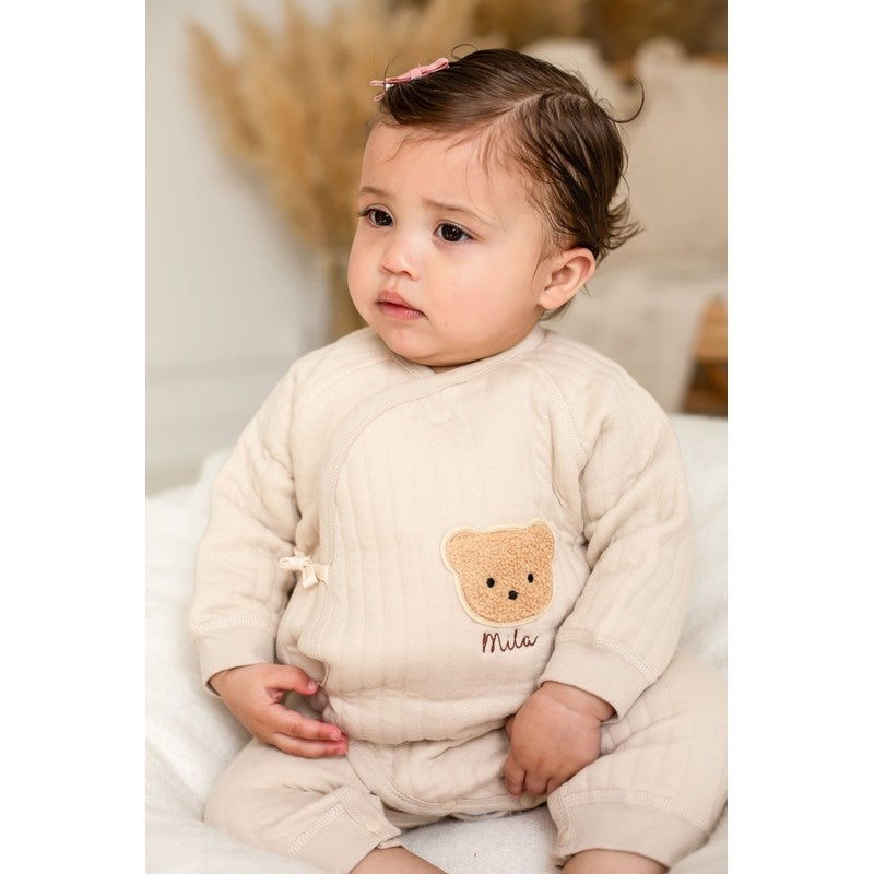 Baby Romper - Wrap-Front Teddy Bear