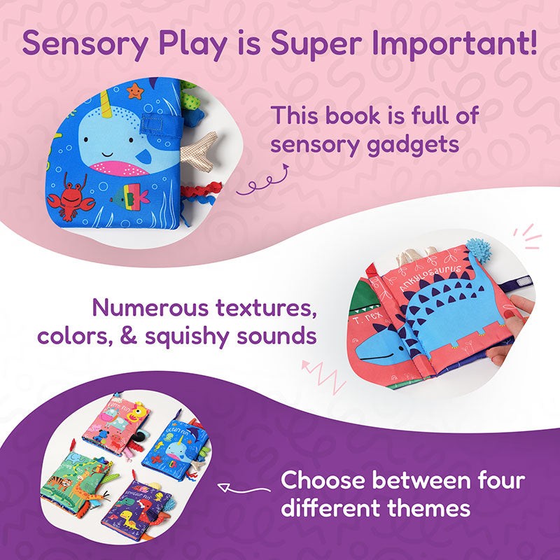 Baby Sensory Book - Fabric Activity Book with 3D Appendages