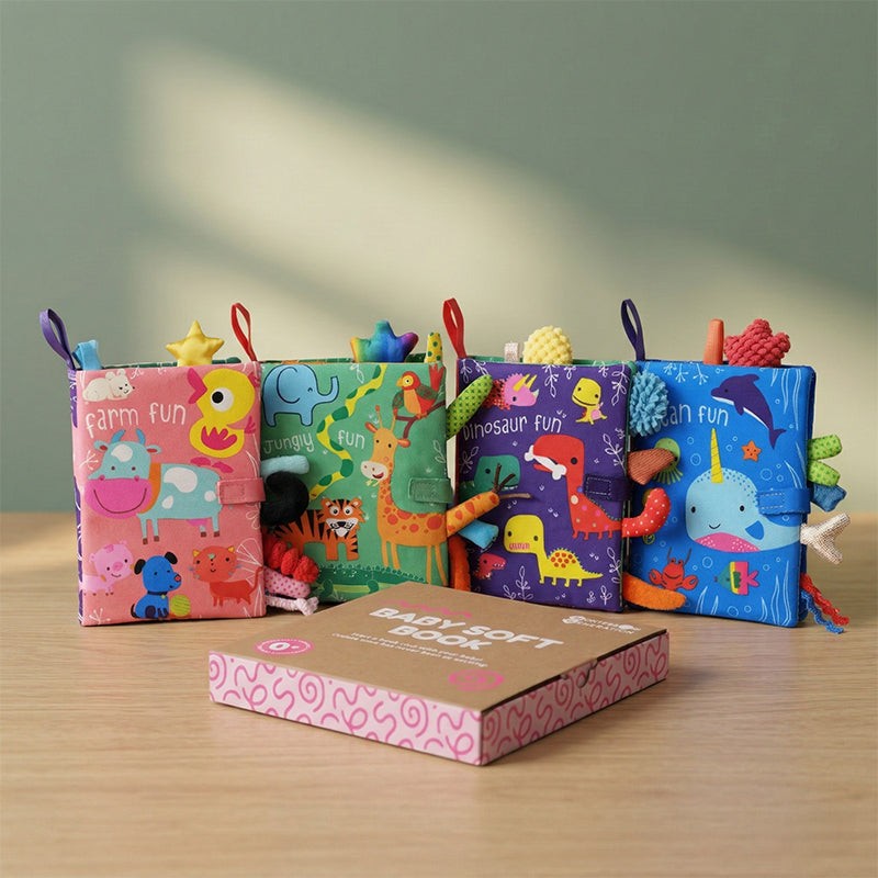 Baby Sensory Book - Fabric Activity Book with 3D Appendages