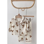 Baby Teddy Bear Print Pyjama Set - Long Sleeve Top and Trousers